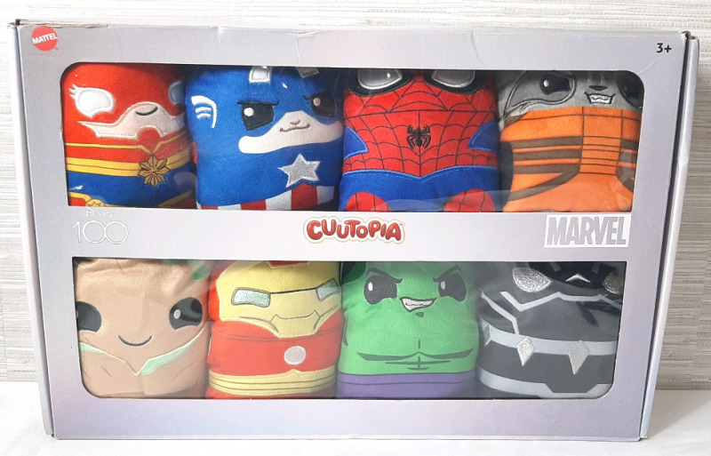 New Mattel Disney 100 Cuutopia Marvel Plush Toys, Eight Plushies in Total