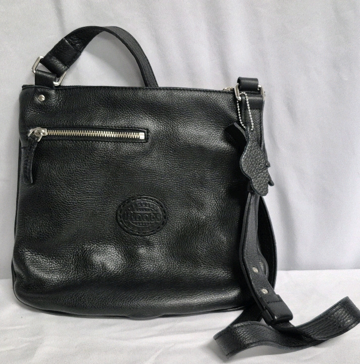 Roots Leather Handbag/Purse - Black