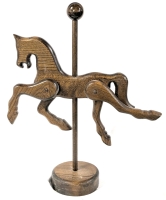 Nifty Handmade Wood Carousel Horse with Articulated Legs | 33.75" Tall