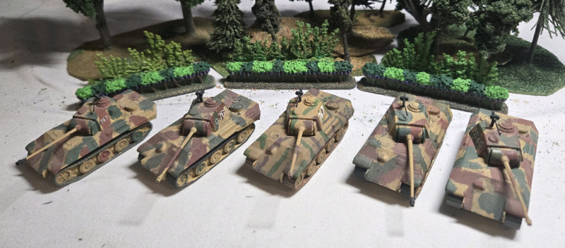 ( 5 ) Plastic German D.B.G.M Panther Tanks Made In Australia | Largest Measures 3.5" x 2.5"" * Shrubbery Not Included