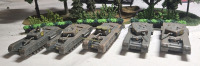 ( 5 ) Corgi Metal German Churchill Tanks | Measures 3¼" x 1" * Shrubbery Not Included *