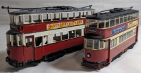 Corgi Diecast Feltham Tram Model Approx. 6.25" & Corgi Electric Metropolitan Tram Approx. 6.5" *One Piece Needs To Be Re-Glued Please See Pictures*