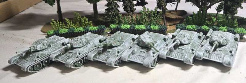 ( 6 ) Corgi Metal German T34 Tanks p| Measures 3¼" x 1¼" * Shrubbery Not Included *