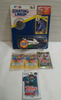 Baseball Collectable lot New Starting Lineup Bo Jackson and 1991 Collector Coin, 2023 Sealed Goodwin Champions Upper D.E.C.K 2 boosters, 2 Topps Baseball Packs Sealed