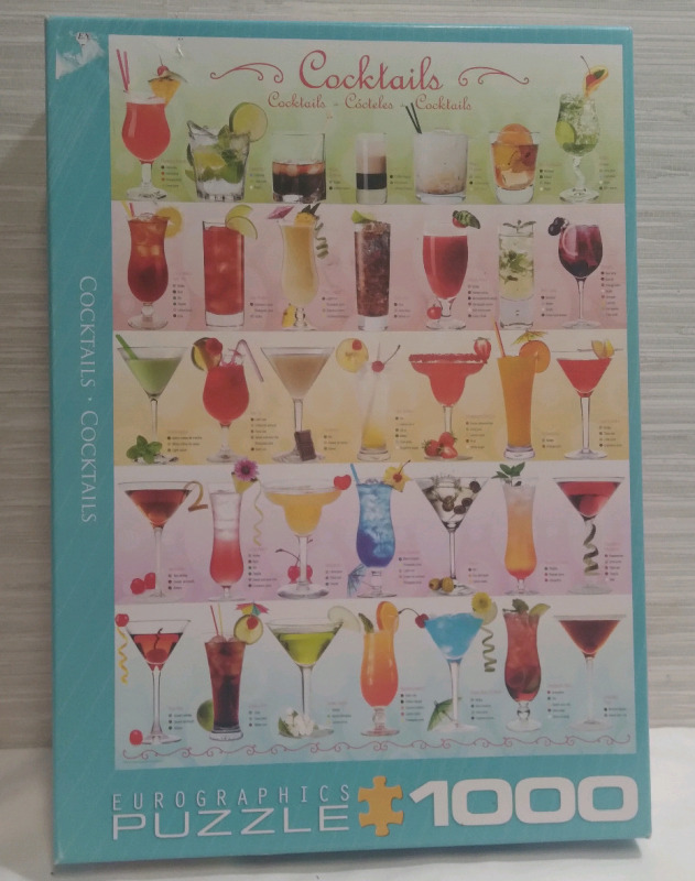 New EuroGraphic 1000pc Puzzle Cocktail 19"x26"