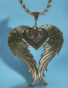 Montana Silversmiths Winged Heart Necklace Silver Tone