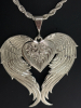 Montana Silversmiths Winged Heart Necklace Silver Tone - 3