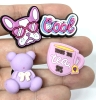 25 New Girl Power, Purple + Pink-Themed Croc Charms | Most Around 1" Long - 2