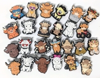 25 New Shaggy Highland Cow-Themed Croc Charms | Most Around 1" Long