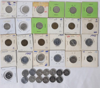 1922 - 2015 Canadian 5 Cent Nickel Lot . 38 Coins in Various Condition