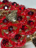Christmas Box Filled with Festive Jewelry Amazing Signed Betsey Johnson Red Crystal Tree Necklace Included - 3