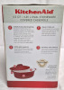 New Red Kitchen Aid 4.25L Oval Stoneware Covered Casserole Dish - 4