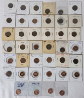 1920 - 2006 Canadian One Cent Pennies . Includes 1962 Missing M Penny . 40 Coins in Various Condition