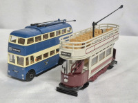 2 CORGI Diecast Double Deck Bus & Tram