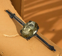 19th Century Lemon Citrine Brilliant Cut Bar Brooch Stamped Silver