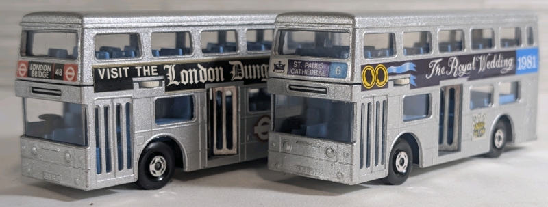 1972 2 Diecast Matchbox Super Kings The Londoner K-15 Approx. 4.75"