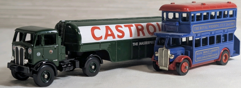 1986 Lledo Days Gone Diecast Royal Wedding Limited Edition Approx. 4.5" & Lledo Days Gone AEC Castrol Tanker Approx. 6"