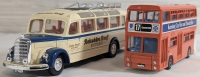 Dinky Matchbox Diecast DY-S10 Mercedes-Benz Diesel Omnibus Approx. 7" & Leyland Atlantean Double-Decker Bus Approx. 5"