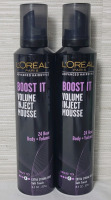 2 New L'Oreal Paris Boost-It Volume Inject Mousse , #4 Extra Strong Hold Soft Touch | 8.3oz / 235g ea