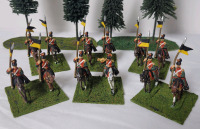 Six (6) Sets Handpainted " Austria 3rd. Uhlan Cavalry Regiment Napoleonic Wars " 28mm Lead Miniature Soldiers