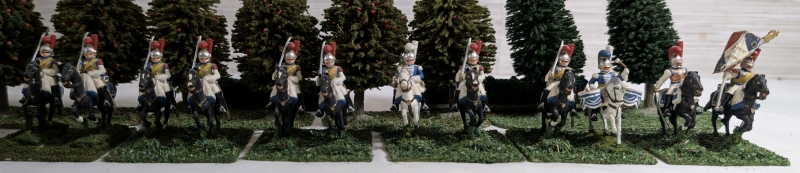 6 (12 Units) Handpainted Metal Based Sets Napoleonic Cavalry Units On Flocked Bases Approx. 2"