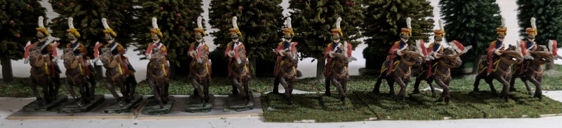 5 (12 Units) Handpainted Metal Based Sets Napoleonic Cavalry Units On Flocked Bases Approx. 2"