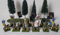 Eleven (11) Sets Handpainted " Sweden Foot Soldier Battalions Napoleonic Wars " 28mm Lead Miniatures