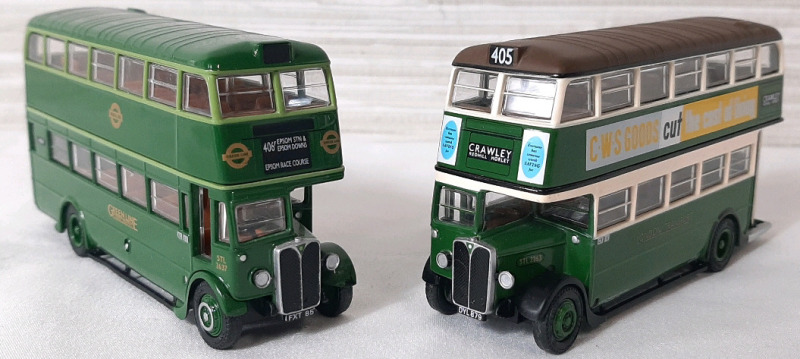 2 Diecast EFE AEC STL London Transport Buses (4" Long)