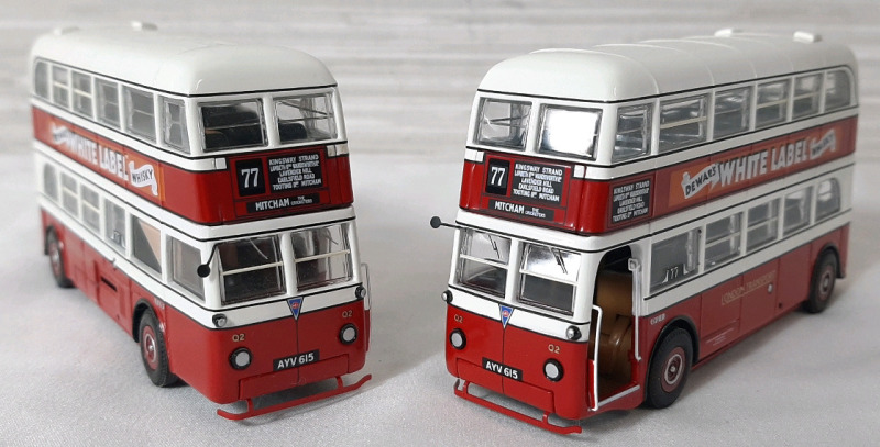 2 Diecast Corgi AEC Q DD London Transport Buses (4" Long)