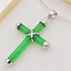 Sterling Silver Jadeite (8.5ct) Cross Pendant With Sterling Silver Chain, W/A $460.00. - 3