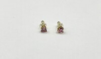 14KT Yellow Gold Pink CZ Heart Shape Earring, Retail $300.00.