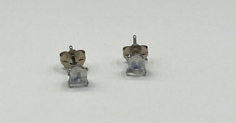 10KT White Gold Natural Moonstone (0.22ct) Earring, W/A $425.00.