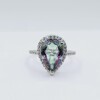 Sterling Silver Natural Mystic Quartz (4ct) with CZ (0.20ct) Ring, Size 6. W/A $940.00. - 2