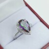Sterling Silver Natural Mystic Quartz (4ct) with CZ (0.20ct) Ring, Size 6. W/A $940.00. - 4