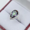 Sterling Silver Natural Mystic Quartz (4ct) with CZ (0.20ct) Ring, Size 6. W/A $940.00. - 7