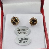 Sterling Silver Natural Smoky Topaz Earrings, Retail $250.00.