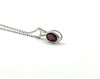 Sterling Silver Natural Garnet Pendant With Sterling Silver Chain, Retail $300.00. Garnet is the birthstone for January. - 2