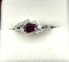 Sterling Silver Natural Enhanced Ruby (1ct) with CZ (0.45ct) Ring, Size 7.25, W/A $540.00. Ruby is the birthstone for July. - 3