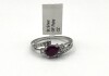 Sterling Silver Natural Enhanced Ruby (1ct) with CZ (0.45ct) Ring, Size 7.25, W/A $540.00. Ruby is the birthstone for July. - 4