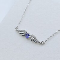 Sterling Silver Natural Tanzanite (0.30ct) with CZ (0.16ct) Necklace, W/A $665.00. Tanzanite is the birthstone for December.