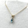 10KT Yellow Gold Natural Blue Topaz (0.50ct) and Natural Diamond (0.02ct) Pendant With 10KT Yellow Gold Chain, W/A $670.00. - 3