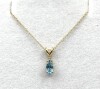 10KT Yellow Gold Natural Blue Topaz (0.50ct) and Natural Diamond (0.02ct) Pendant With 10KT Yellow Gold Chain, W/A $670.00. - 4