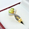 Gold Plated Sterling Silver Natural Peridot (0.57ct) Ring, Size 7, W/A $470.00. Peridot is the birthstone for August. - 2