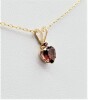 10KT Yellow Gold Natural Garnet (0.50ct) and Natural Pink Tourmaline (0.02ct) Pendant With Gold Plated Sterling Silver Chain, W/A $500.00. Garnet is the birthstone for January. - 2