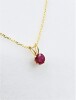 10KT Yellow Gold Natural Enhnaced Ruby Pendant With Gold Plated Sterling Silver Chain, Retail $400.00. Ruby is the birthstone for July. - 3