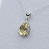 Sterling Silver Natural Citrine Quartz (4ct) and CZ (0.25ct) With Sterling Silver Chain, W/A $900.00. Citrine is the birthstone for November. - 2