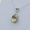 Sterling Silver Natural Citrine Quartz (4ct) and CZ (0.25ct) With Sterling Silver Chain, W/A $900.00. Citrine is the birthstone for November. - 3