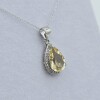 Sterling Silver Natural Citrine Quartz (4ct) and CZ (0.25ct) With Sterling Silver Chain, W/A $900.00. Citrine is the birthstone for November. - 4