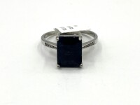 Sterling Silver Natural Dyed Blue Sapphire (5ct) With CZ (0.06ct) Ring, Size 6, W/A $455.00. Sapphire is the birthstone for September.