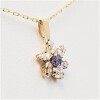 10KT Yellow Gold Natural Tanzanite and CZ Starbust Pendant with Gold Plated Sterling Silver Chain, Retail $350.00. Tanzanite is the birthstone for December. - 2